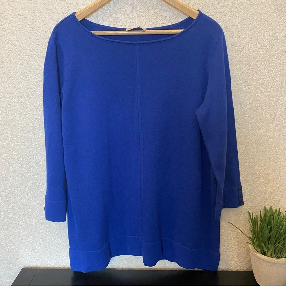 Appleseed’s blue knit sweater‎ boxy large boatneck